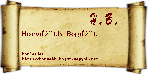 Horváth Bogát névjegykártya